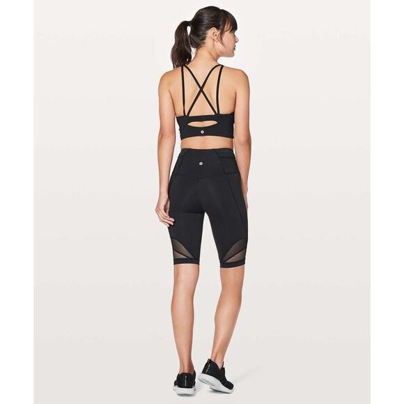 Lululemon Women’s Clip-In Long Line Sweat Wicking Athletic Sports Bra Black - Picture 3 of 12